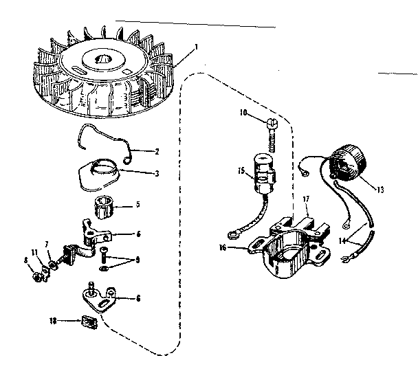 Magneto No. 610667 Diagram and Parts List for 143122311  Craftsman Engine