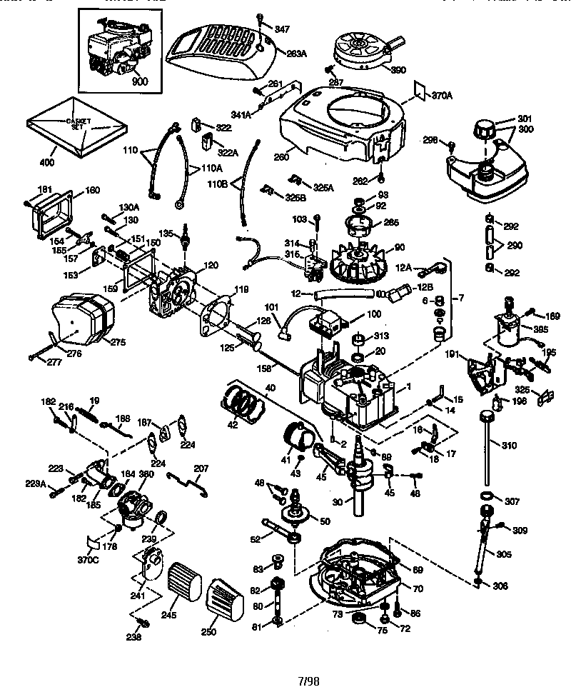 Engine 143.986704 Diagram and Parts List for 143986704  Craftsman Engine