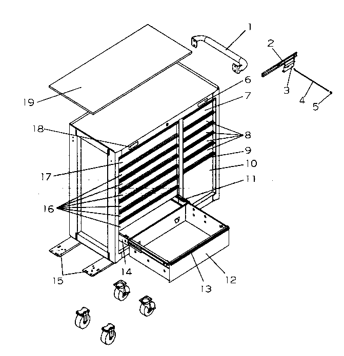 Tool Cart Diagram and Parts List for 706956750  Craftsman Tool Stand & Cart