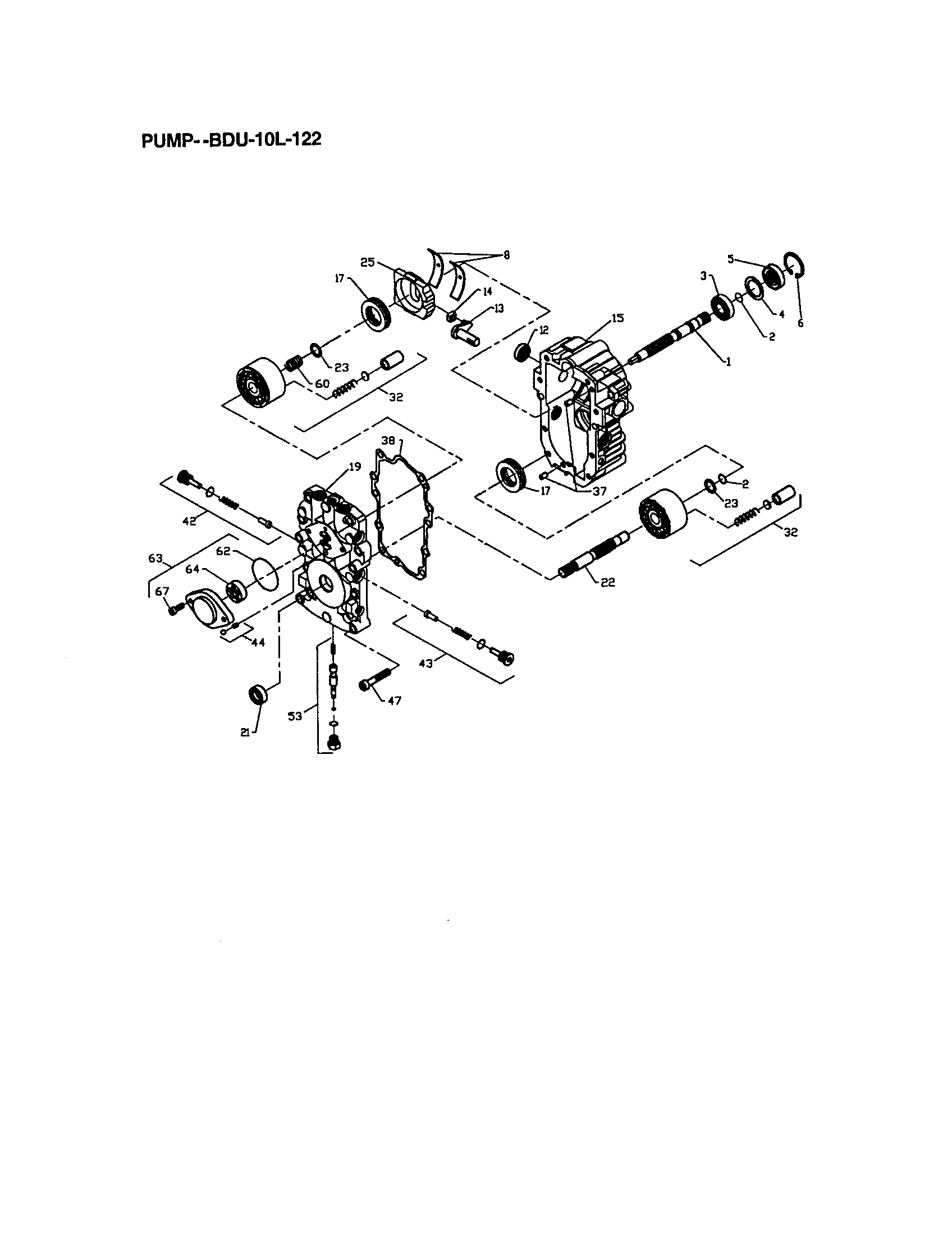 Pump-bdu-10l-122 Diagram and Parts List for 917BDU-10L-122  Craftsman Lawn Tractor
