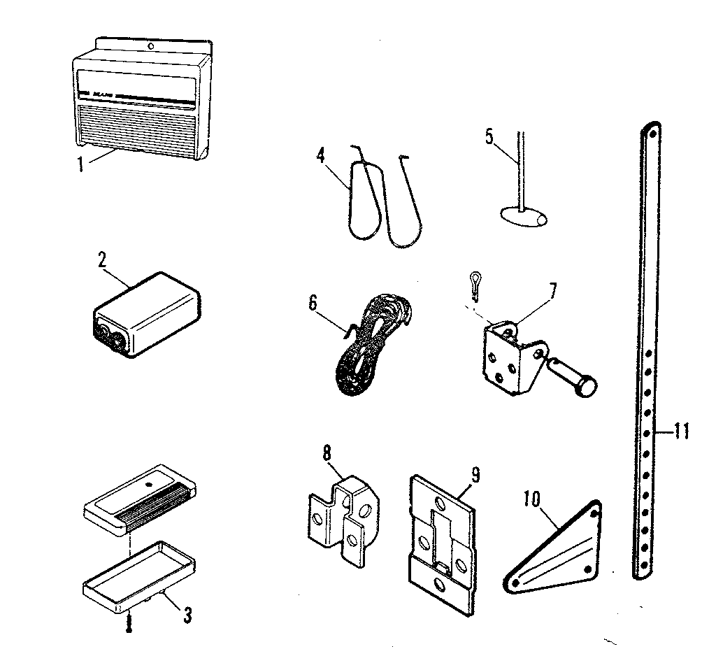 Installation Diagram and Parts List for 139536006  Craftsman Garage Door Opener