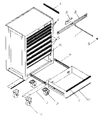 Cabinet Parts Diagram and Parts List for 706650883  Craftsman Tool Stand & Cart