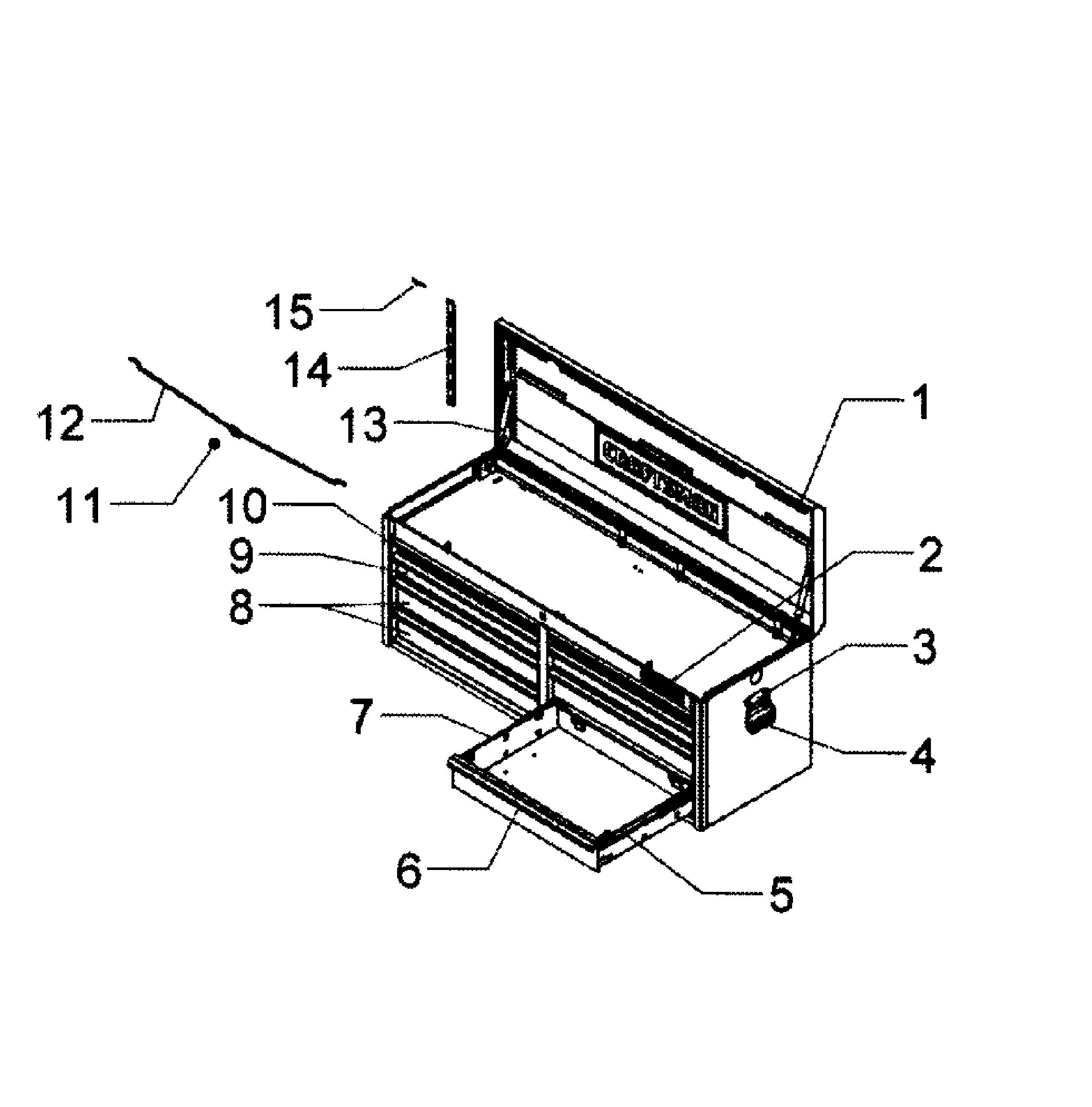 Tool Chest Diagram and Parts List for 706407790  Craftsman Tool Stand & Cart