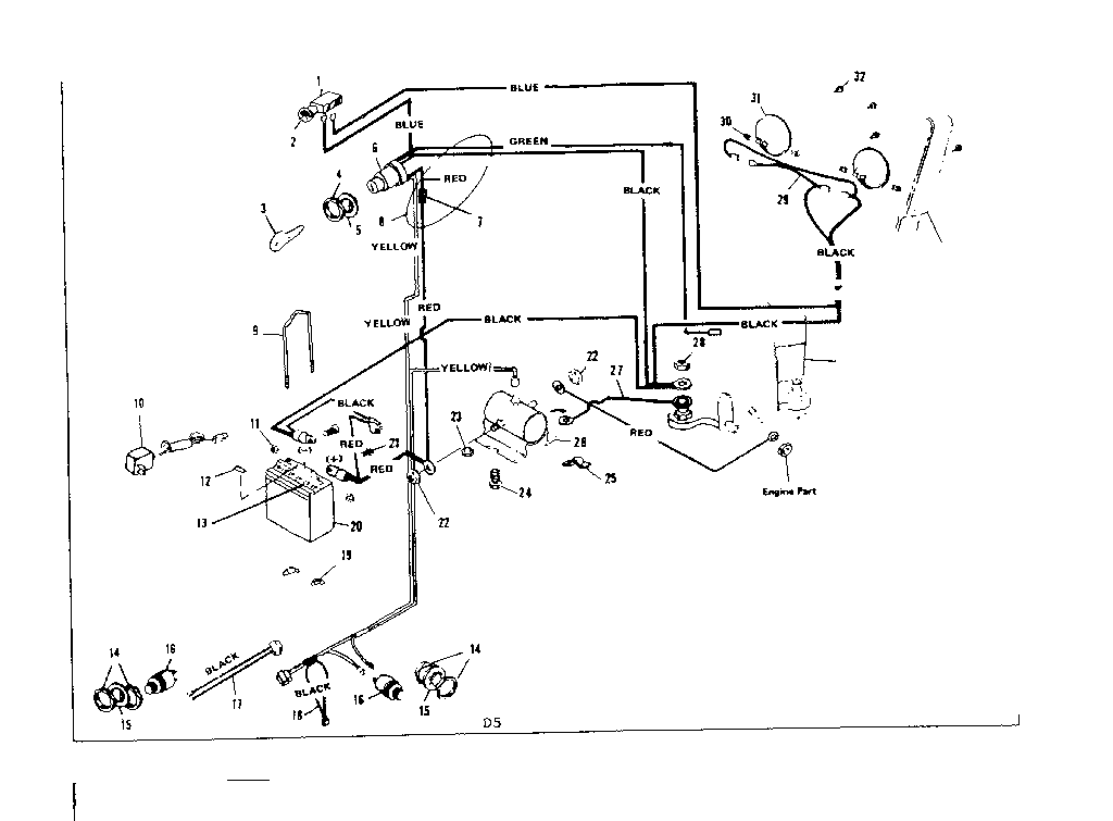 Wiring Diagram Diagram and Parts List for 536255210  Craftsman Lawn Tractor