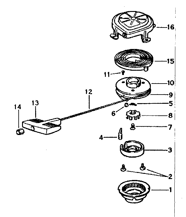 Rewind Starter No. 590291 Diagram and Parts List for 91760026  Craftsman Chainsaw