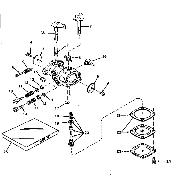 Carburetor No. 630986 Diagram and Parts List for 143171022  Craftsman Engine