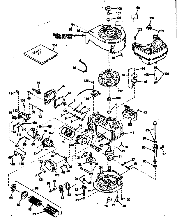 Engine Diagram and Parts List for 143354262  Craftsman Engine