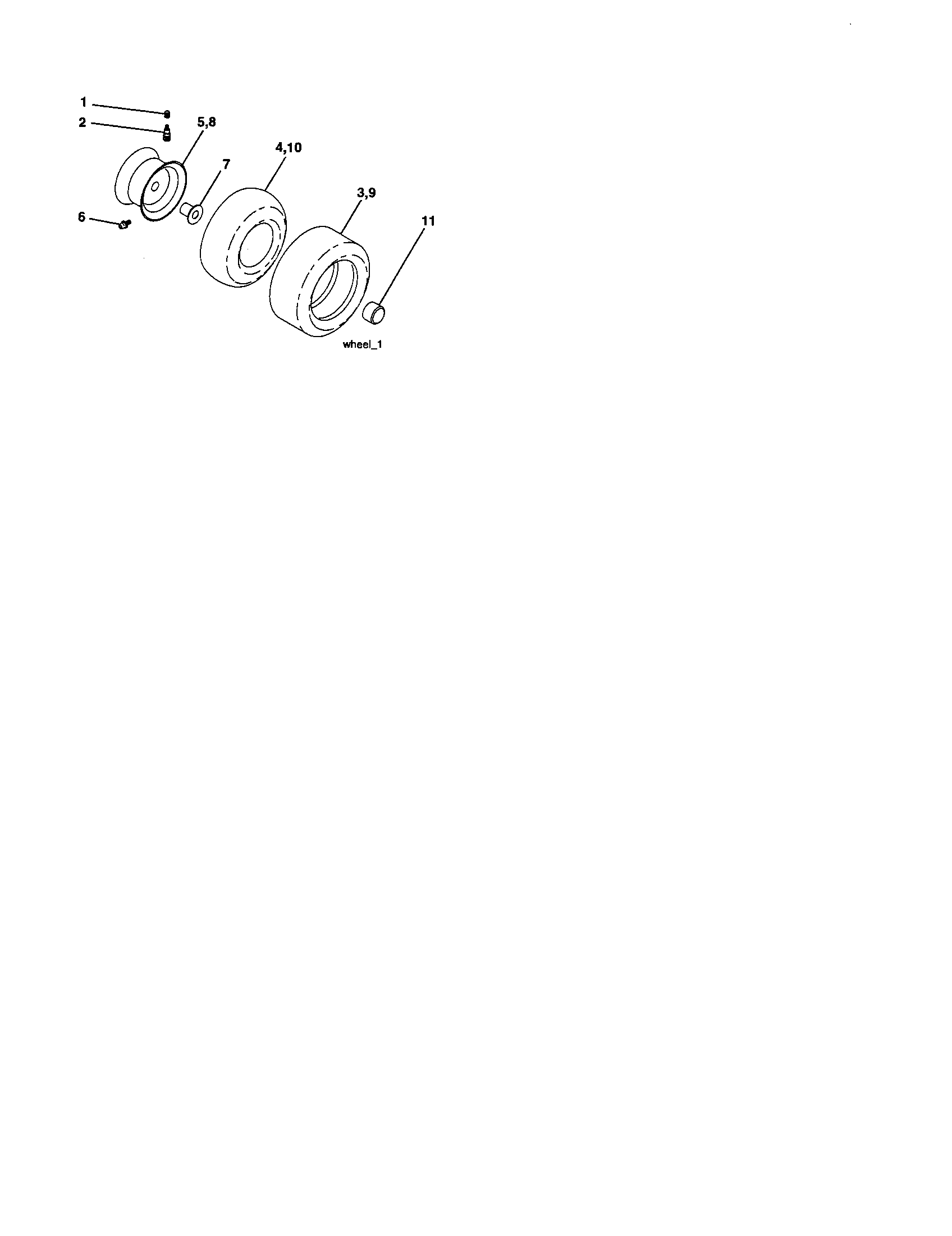 Wheels And Tires Diagram and Parts List for 917257450  Craftsman Lawn Tractor