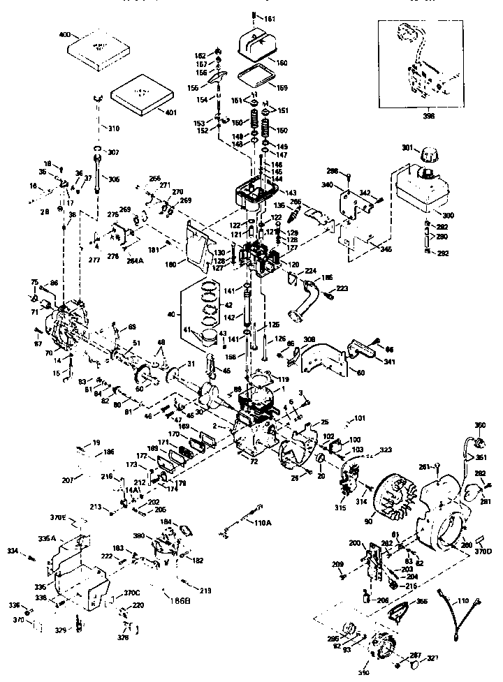 4-cycle Engine (div 71/143) Diagram and Parts List for 143961201  Craftsman Engine