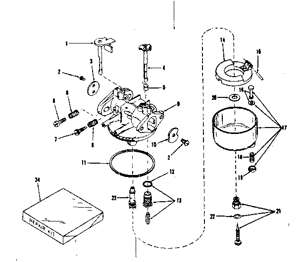 Carburetor No.29340(lmg-139) Diagram and Parts List for 14331600  Craftsman Engine