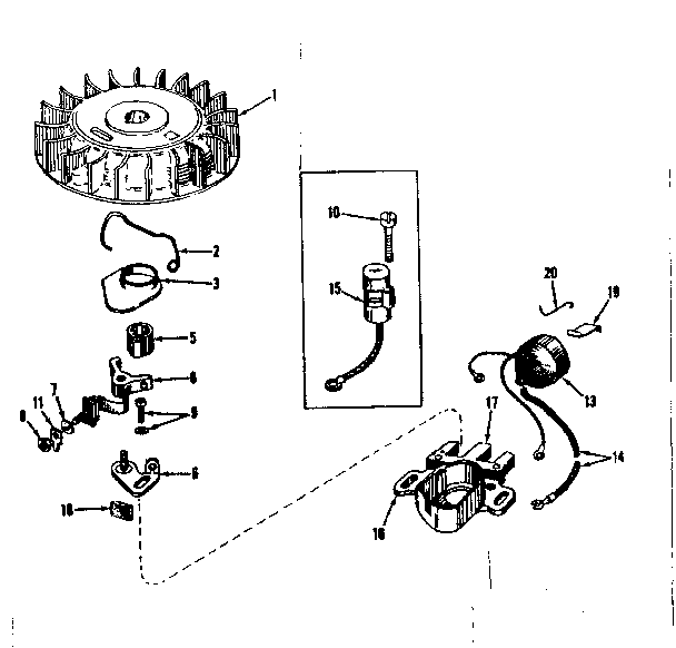 Magneto Diagram and Parts List for 143131092  Craftsman Engine