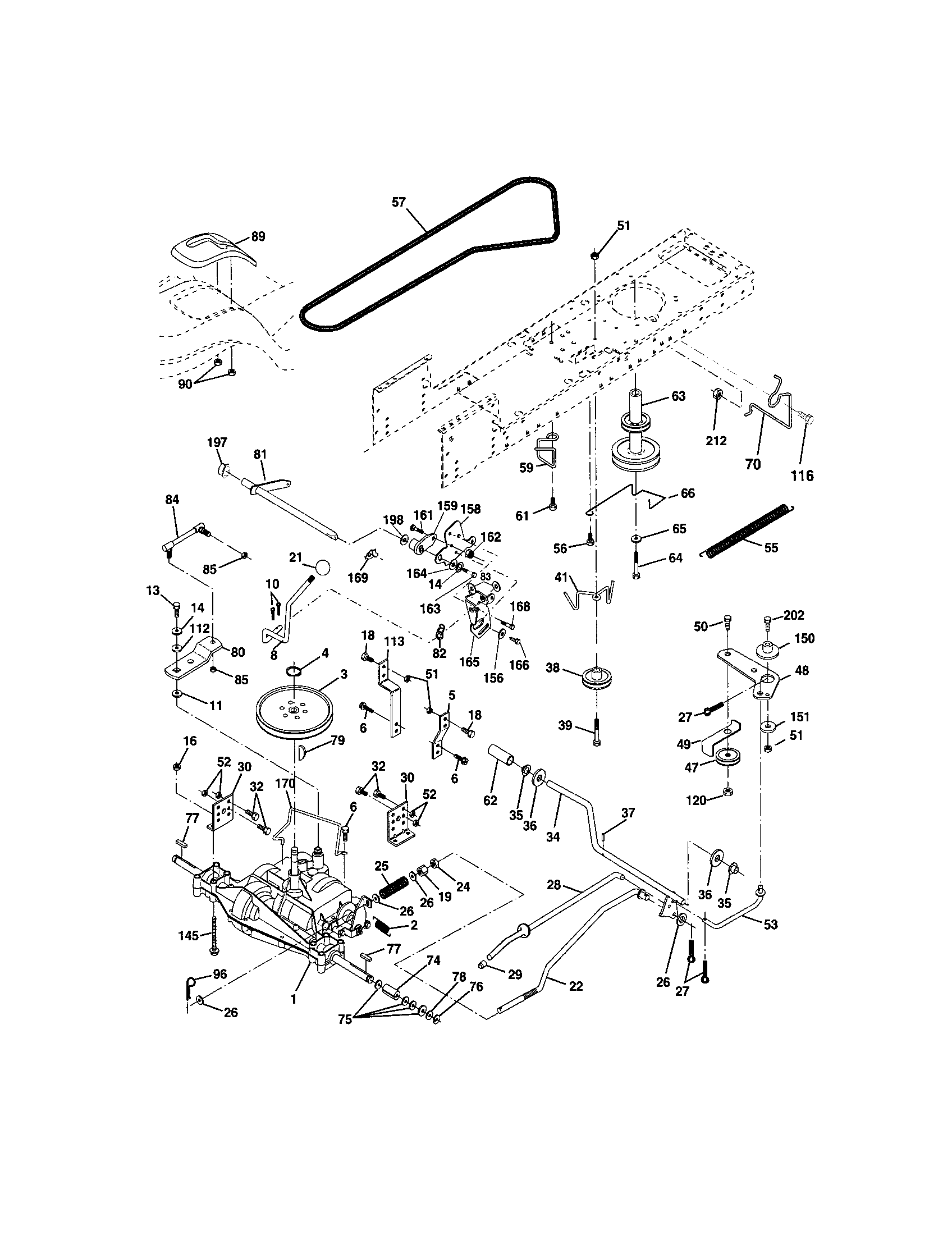 Ground Drive Diagram and Parts List for 917272650  Craftsman Lawn Tractor