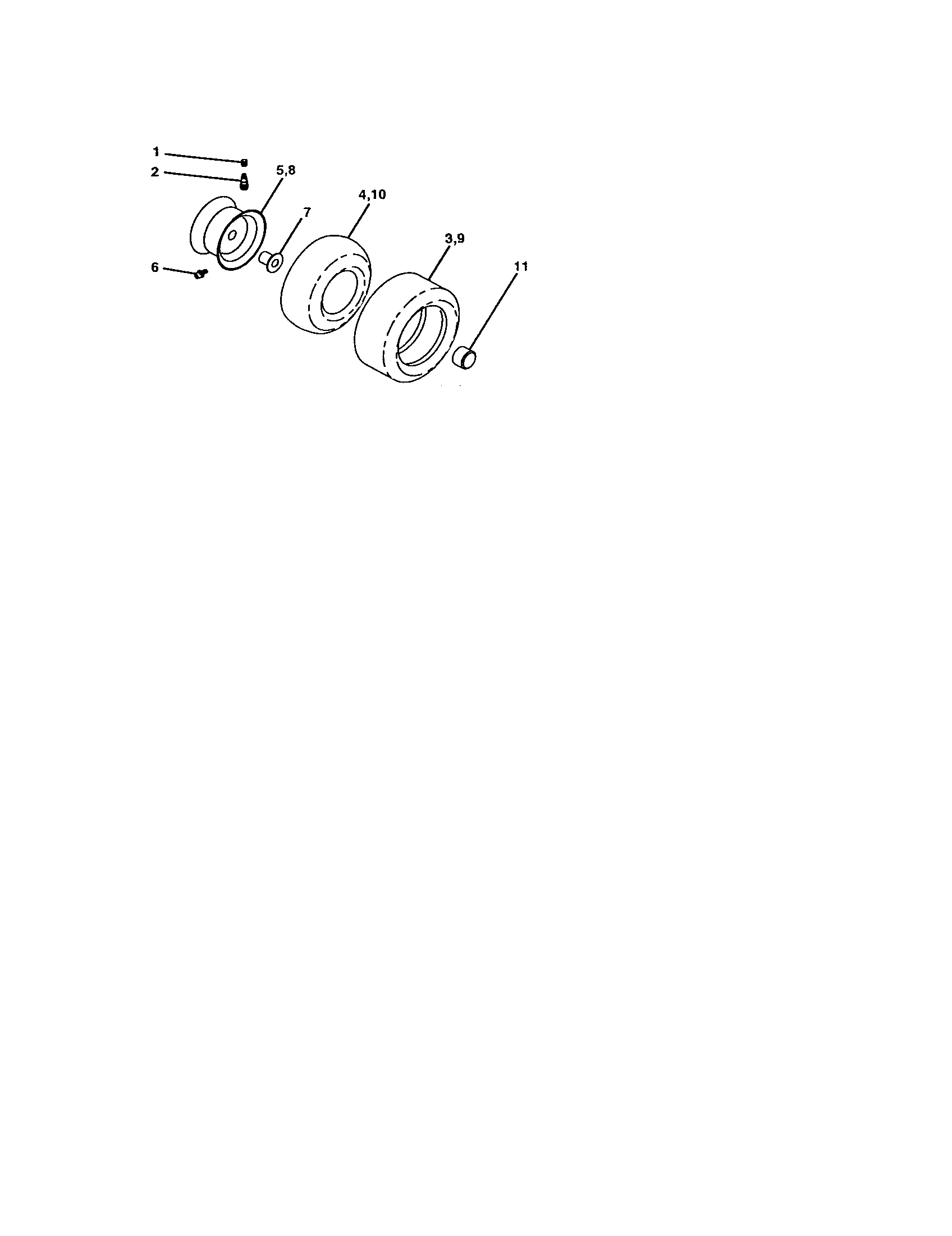Wheels And Tires Diagram and Parts List for 917273790  Craftsman Lawn Tractor