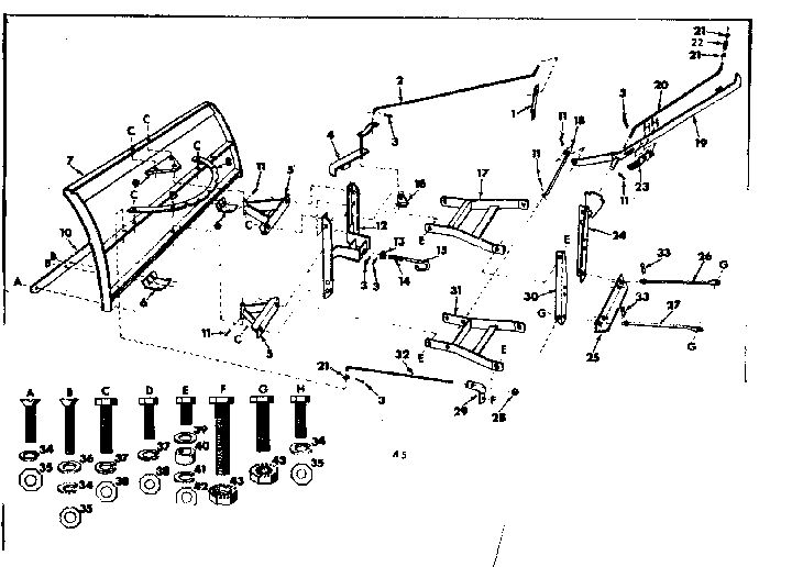 Replacement Parts Diagram and Parts List for 917250180 1987 Craftsman Snow Blower