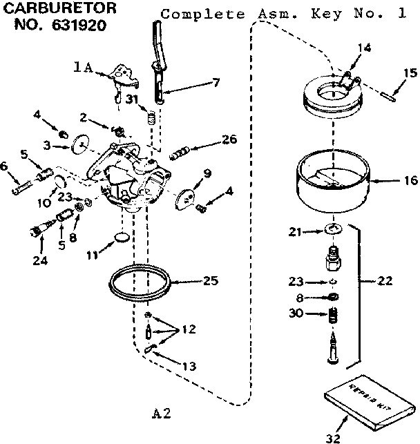 Replacement Parts Diagram and Parts List for 143706182  Craftsman Engine