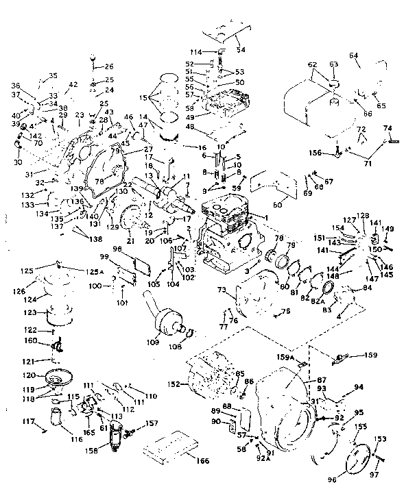 Basic Engine Diagram and Parts List for 143572052  Craftsman Engine