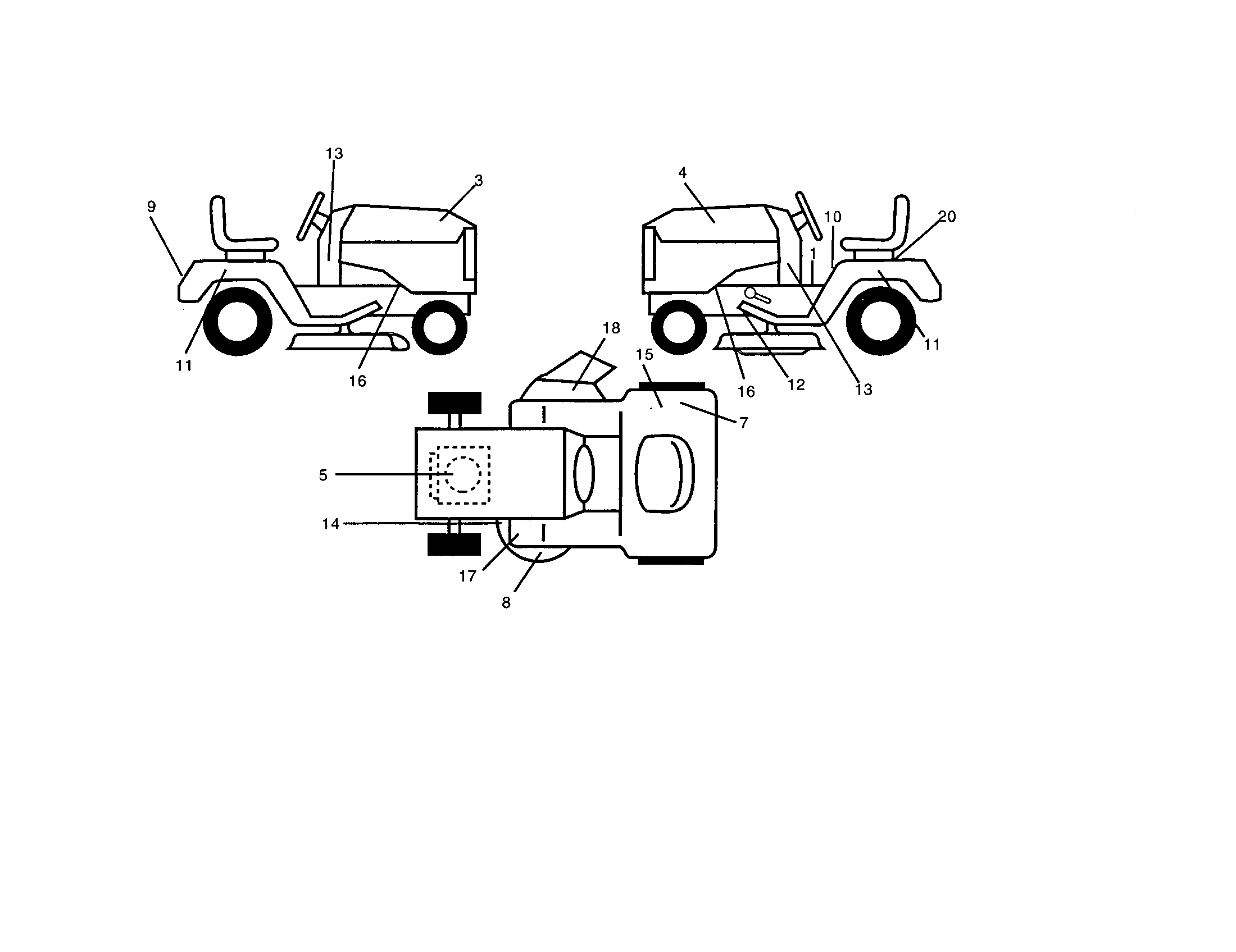 Decals Diagram and Parts List for 917258790  Craftsman Lawn Tractor