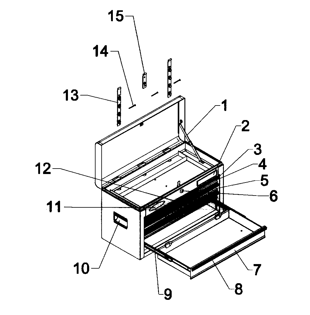 Tool Box Diagram and Parts List for 706657626  Craftsman Tool Stand & Cart