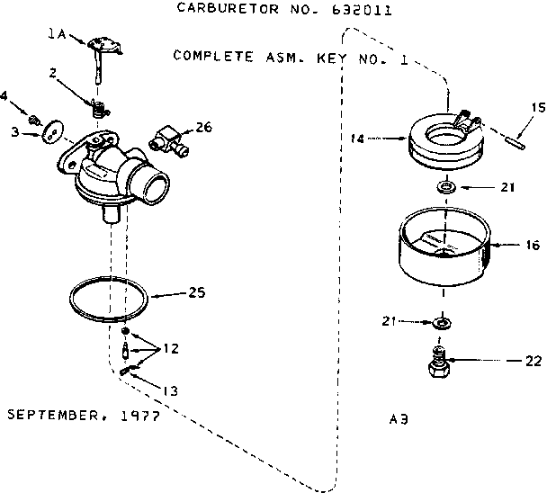 Replacement Parts Diagram and Parts List for 143274392  Craftsman Engine