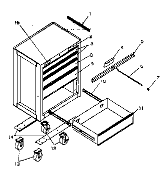 Chest Diagram and Parts List for 706623970  Craftsman Tool Stand & Cart