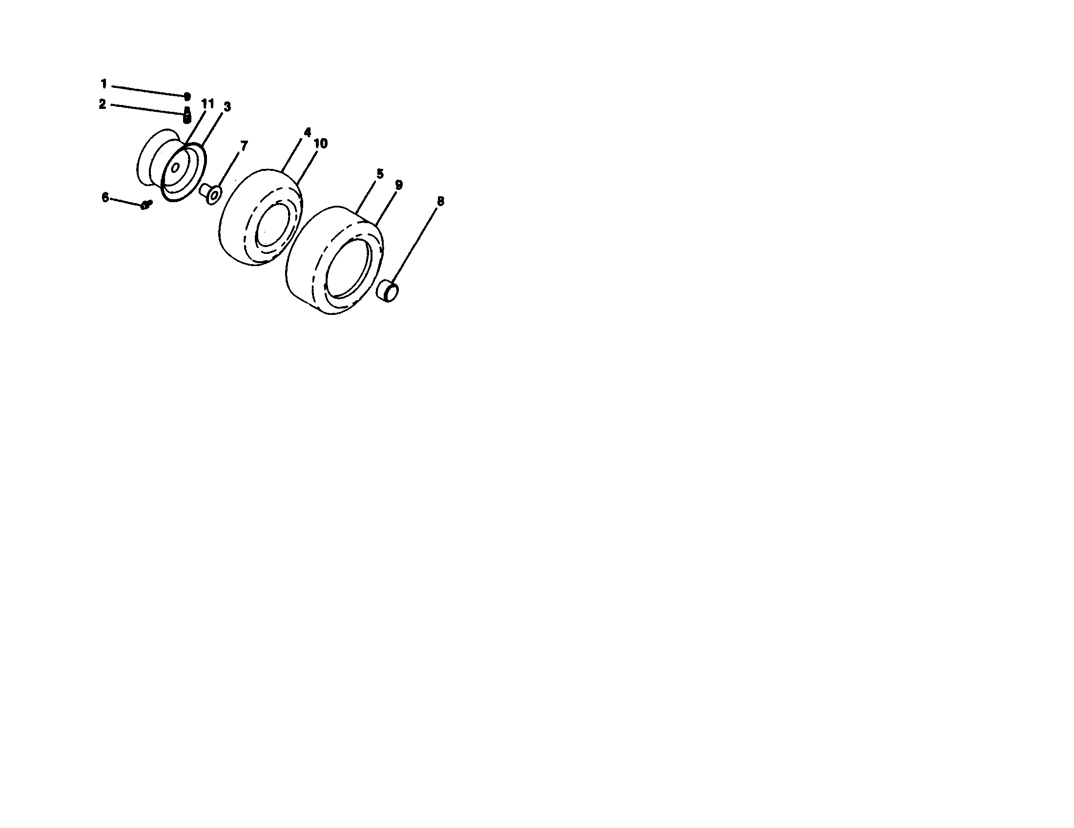 Wheels And Tires Diagram and Parts List for 917276180  Craftsman Lawn Tractor