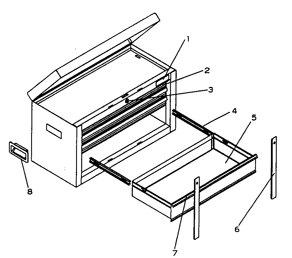Tool Box Diagram and Parts List for 706657842  Craftsman Tool Stand & Cart