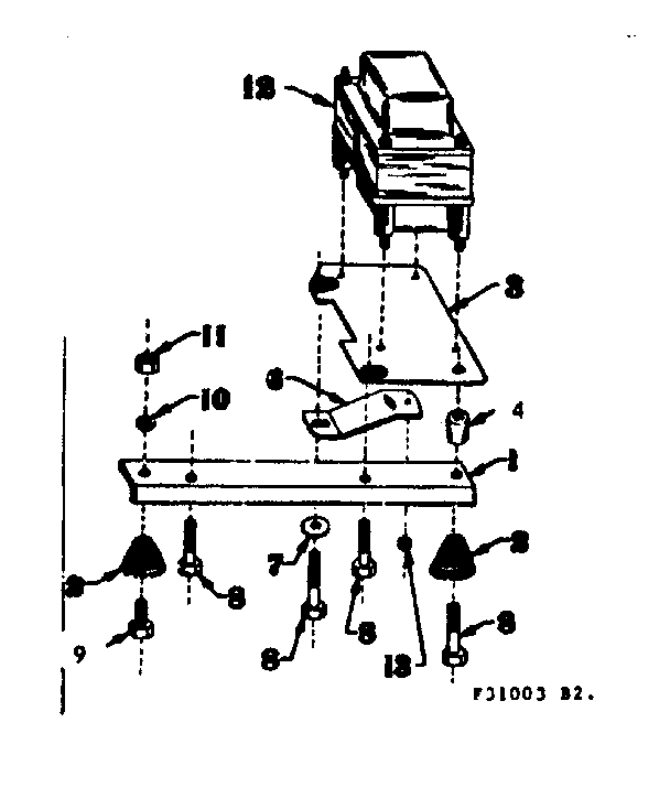 Reactor Assem. & Engine Mtg Support Diagram and Parts List for 58031003  Craftsman Engine