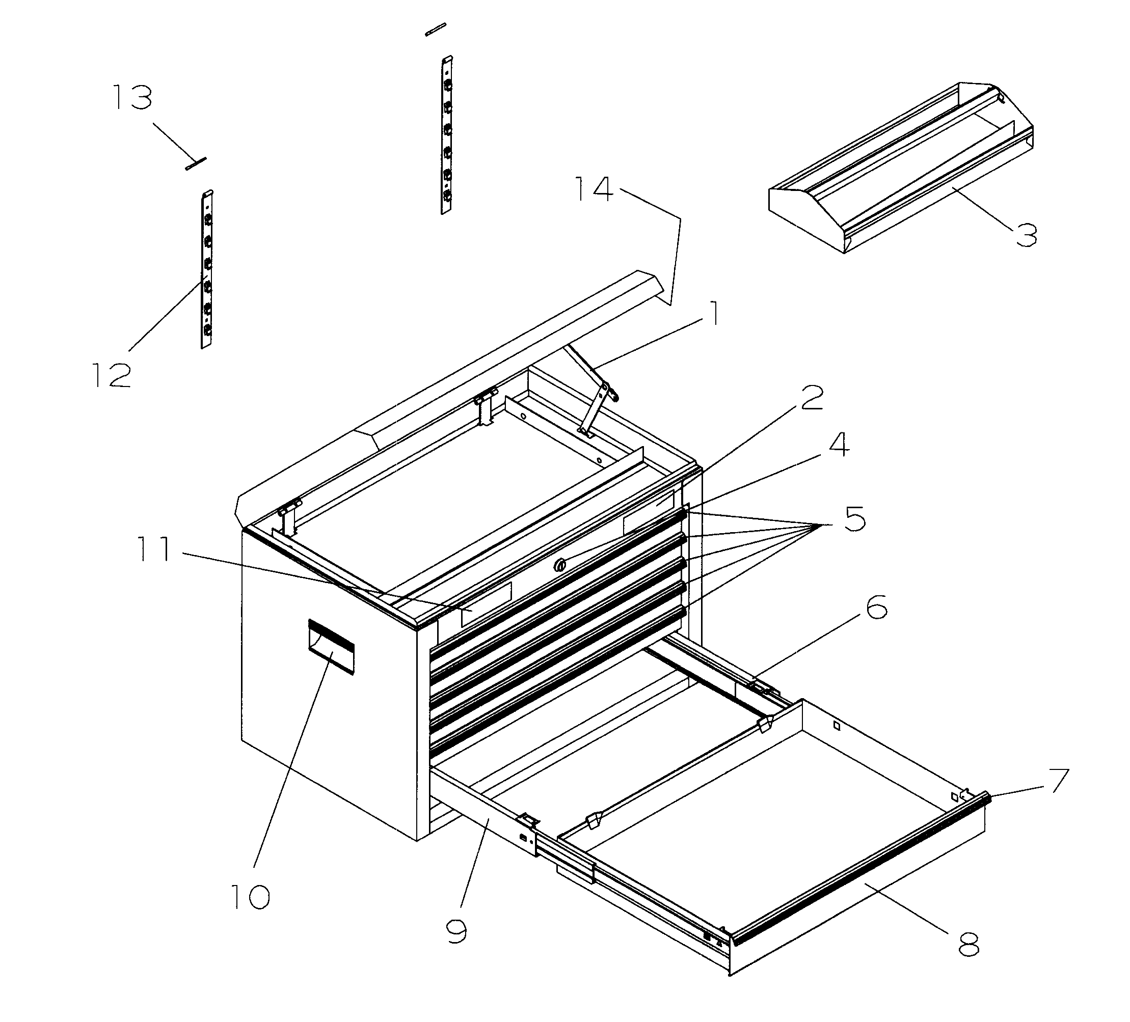 Tool Chest Diagram and Parts List for 706825200  Craftsman Tool Stand & Cart