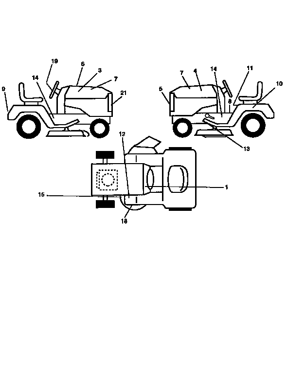 Decals Diagram and Parts List for 917258103  Craftsman Lawn Tractor