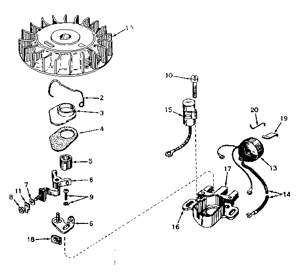 Magneto No. 610690a Diagram and Parts List for 143571012  Craftsman Engine