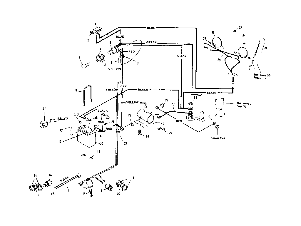 Wiring Diagram Diagram and Parts List for 536255212  Craftsman Lawn Tractor