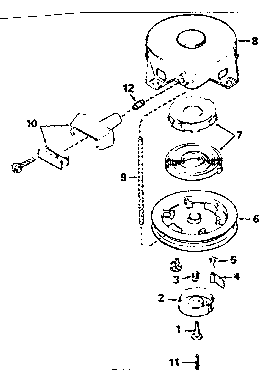 Starter, Rewind No. 590420a Diagram and Parts List for 143354222  Craftsman Engine