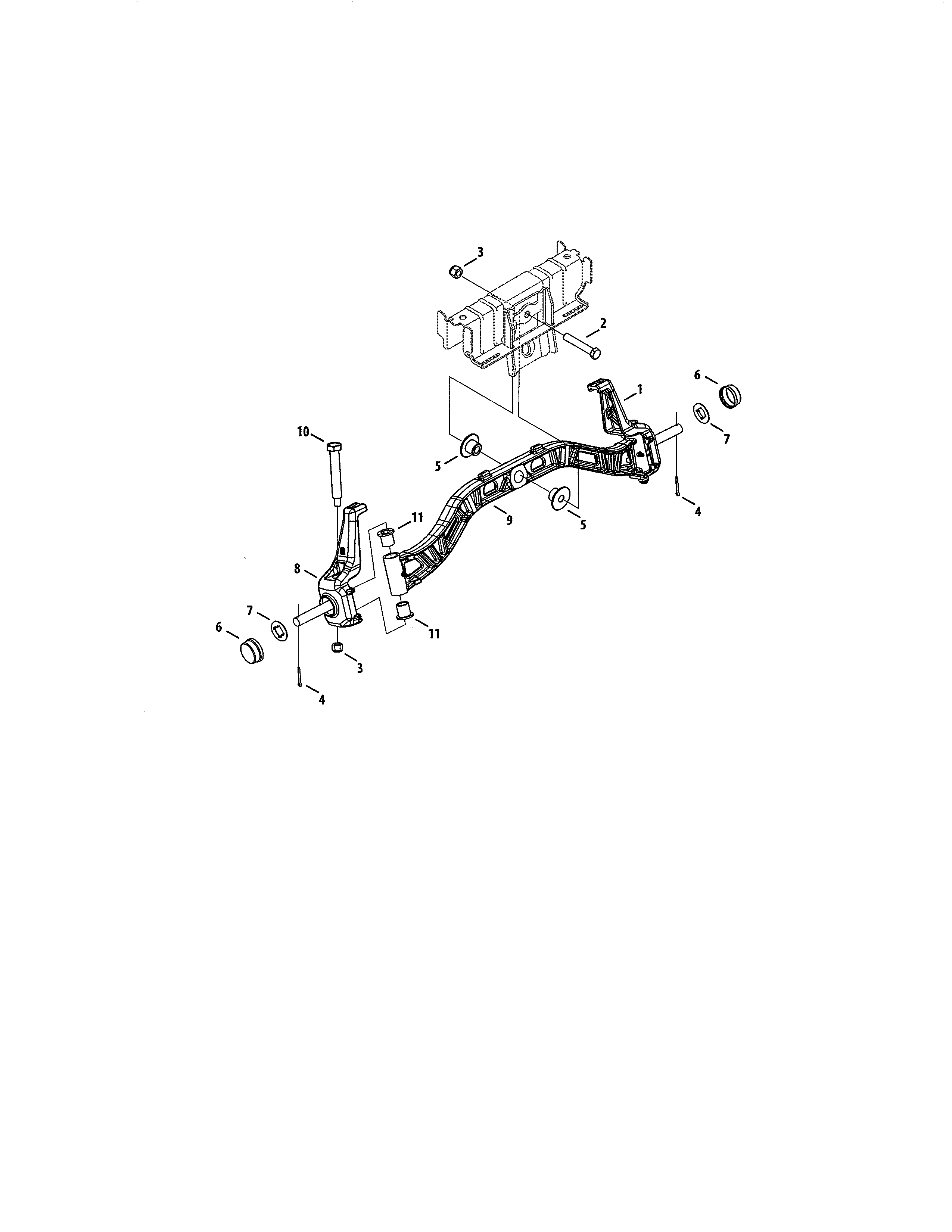 Steering Axle Diagram and Parts List for 247270440  Craftsman Lawn Tractor
