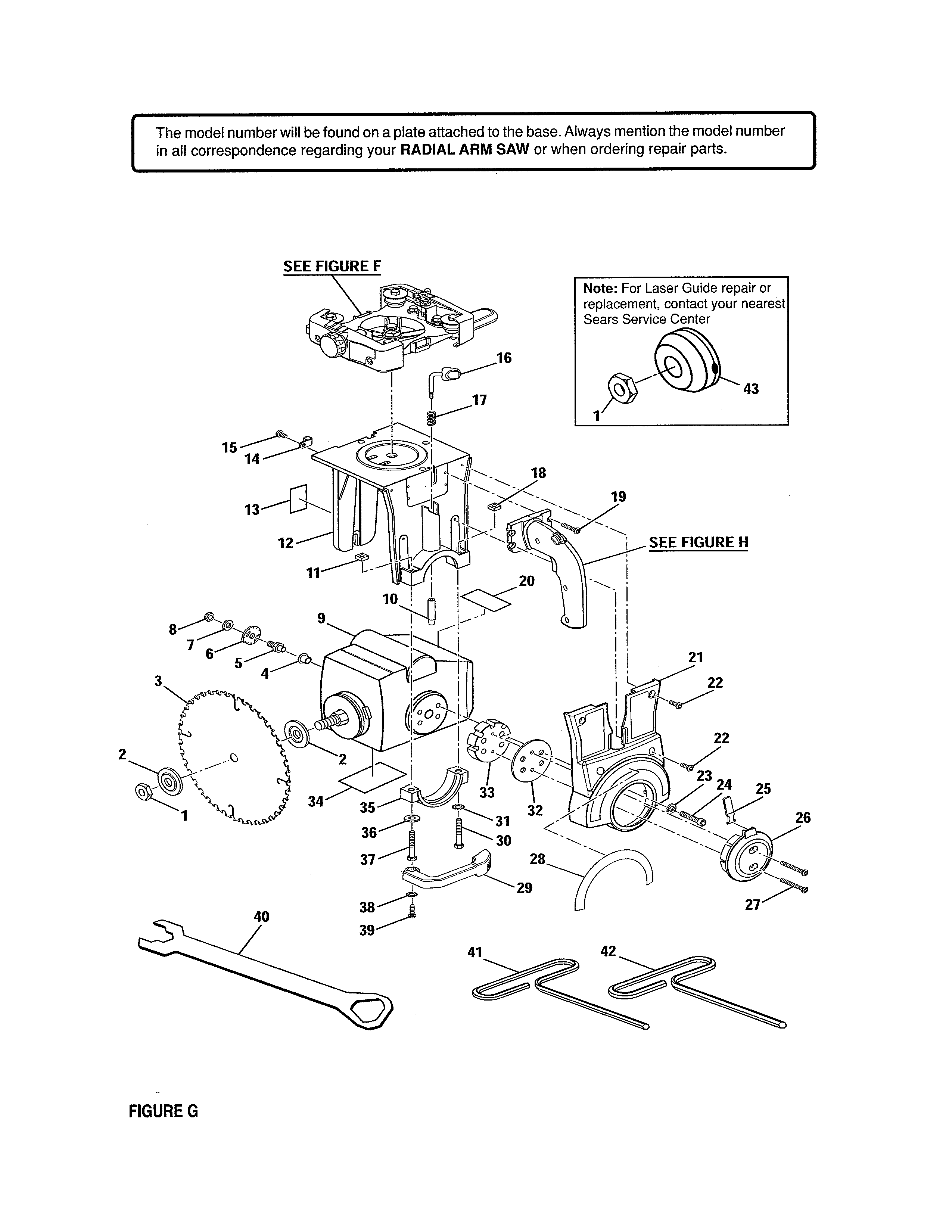 Motor Diagram and Parts List for 9058  Craftsman Saw