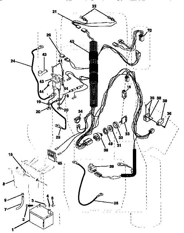Electrical Diagram and Parts List for 917256870  Craftsman Lawn Tractor