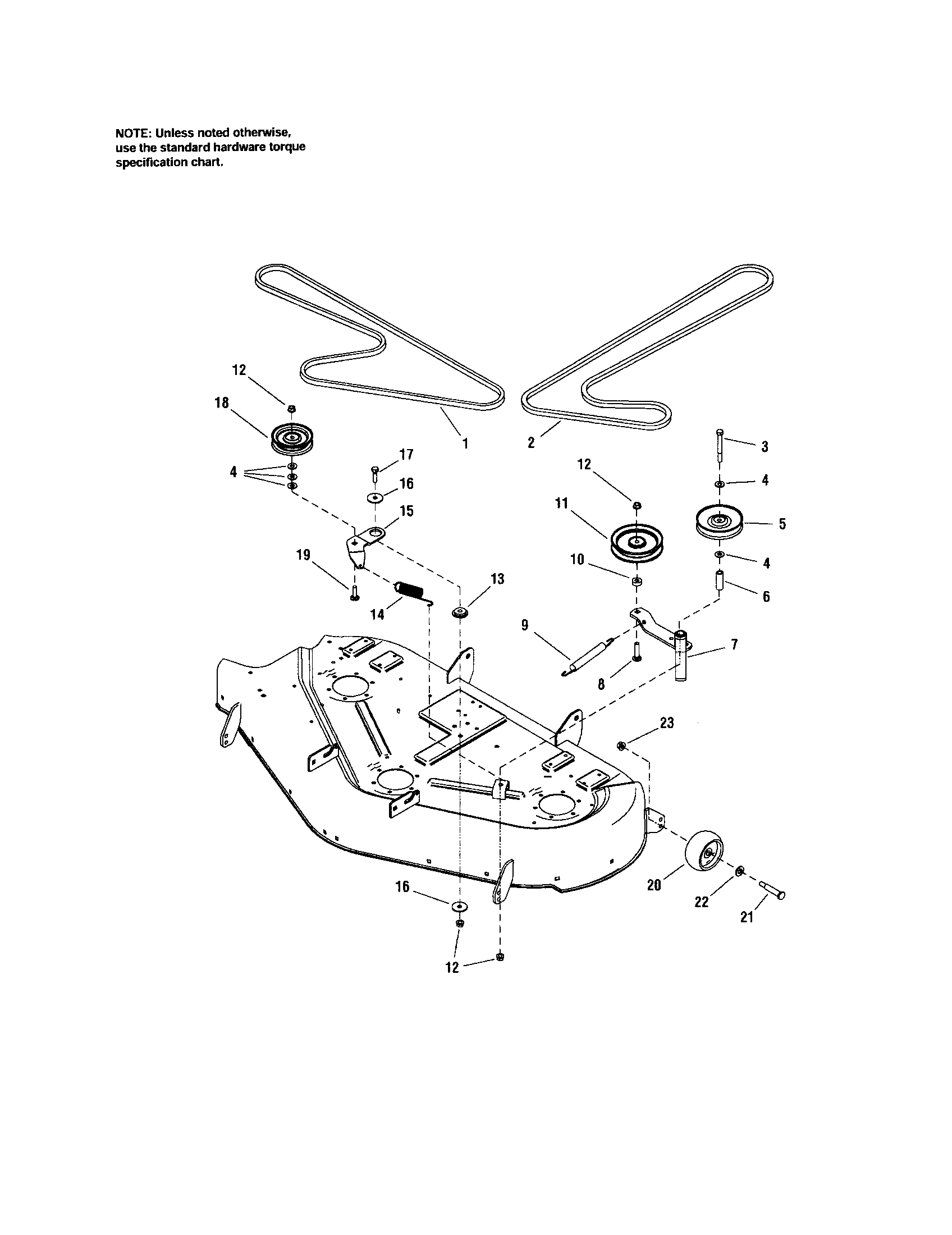 50" Deck Mower-clutch/support Diagram and Parts List for 10728791  Craftsman Engine