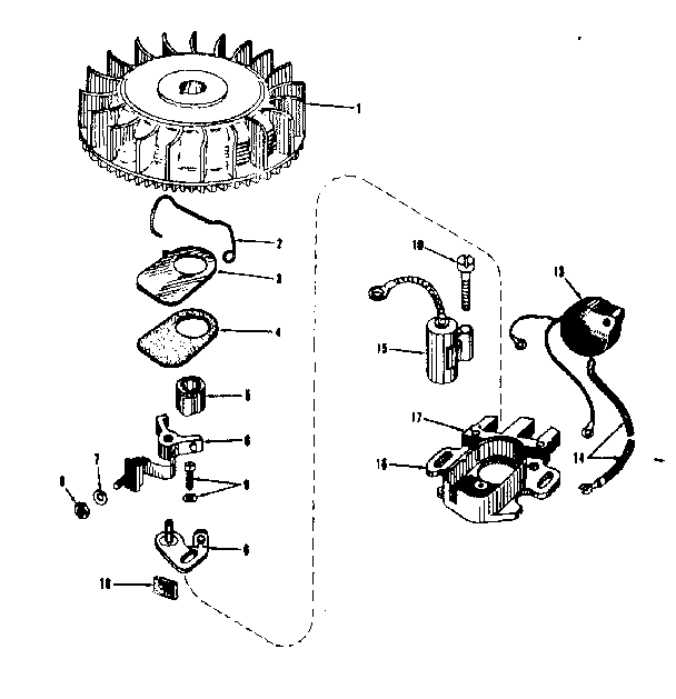 Magneto. (phelon F-3220-g) Diagram and Parts List for 14311350  Craftsman Engine