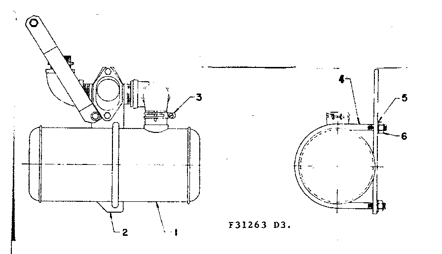 Muffler Assembly Diagram and Parts List for 58031263  Craftsman Engine