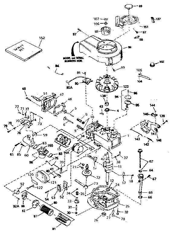 Engine Diagram and Parts List for 143375052  Craftsman Engine