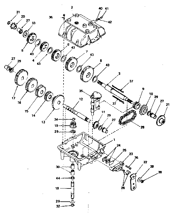 Replacement Parts Diagram and Parts List for 143708A  Craftsman Lawn Tractor