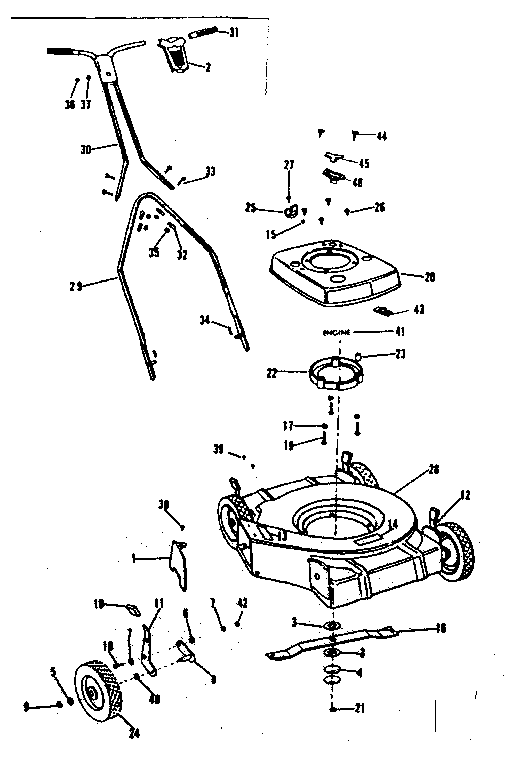 Original Engine Diagram and Parts List for 53691179  Craftsman Lawn Mower