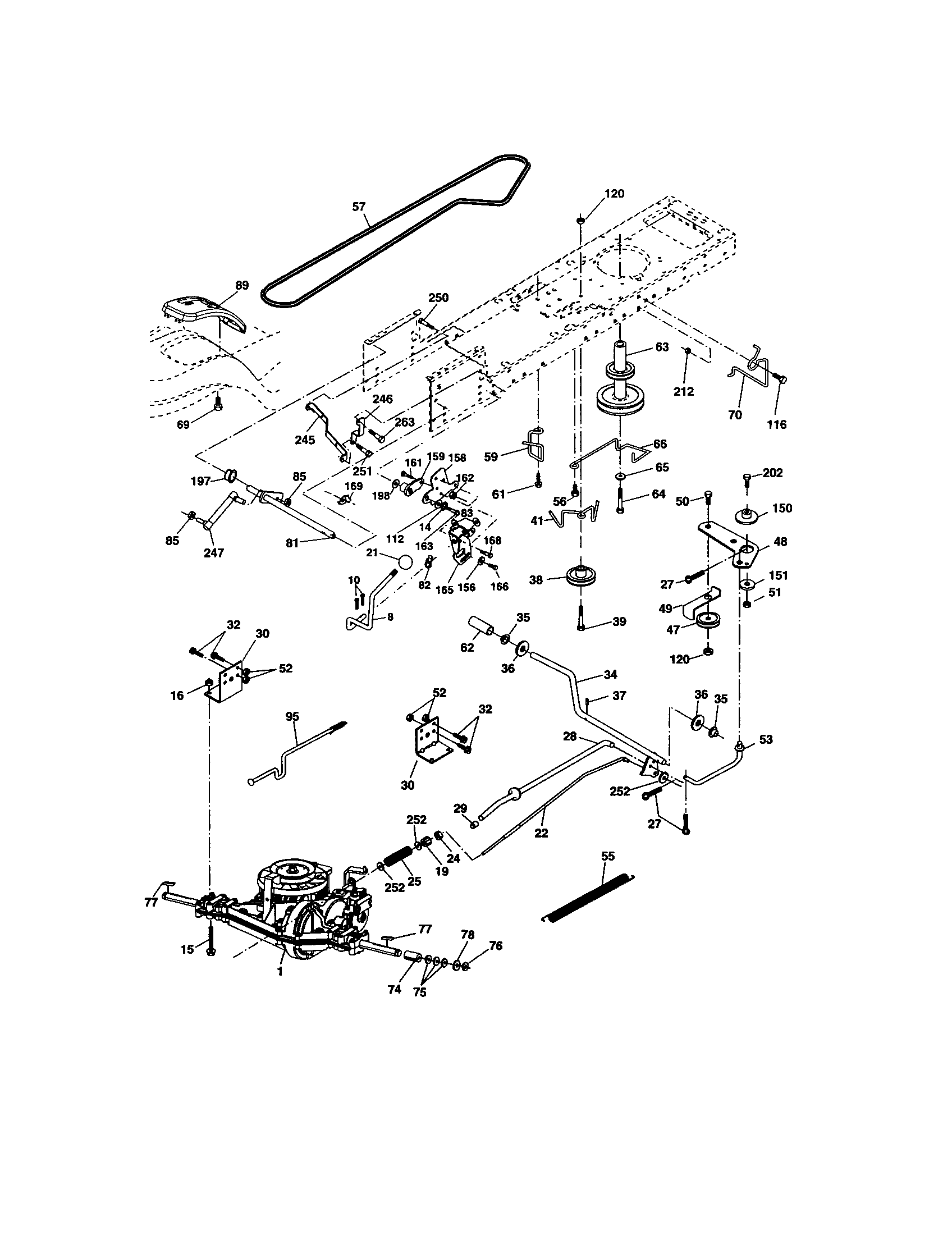 Ground Drive Diagram and Parts List for 917274400  Craftsman Lawn Tractor