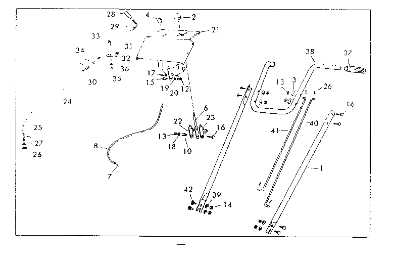 Handle Assembly Diagram and Parts List for 53682226  Craftsman Snow Blower