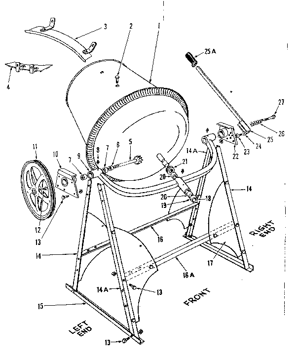 Functional Replacement Parts Diagram and Parts List for 71375090  Craftsman Cement Mixer