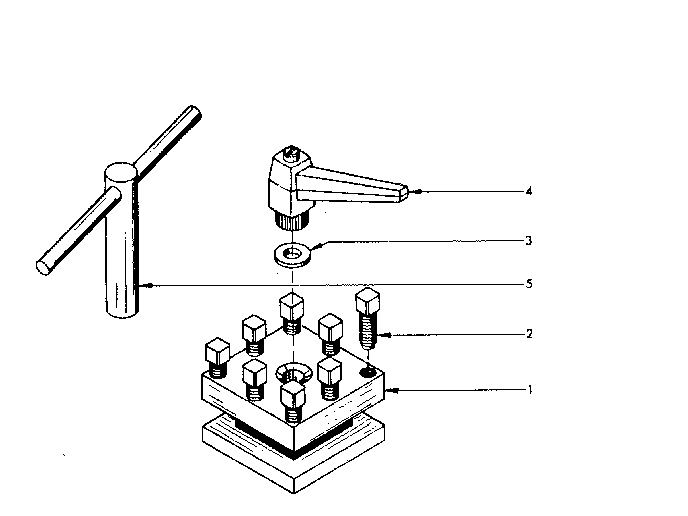 Fourway Toolpost Assembly Diagram and Parts List for 2894  Craftsman Lathe