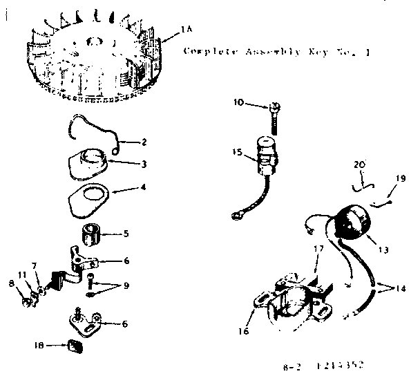 Magneto Diagram and Parts List for 143214352  Craftsman Engine