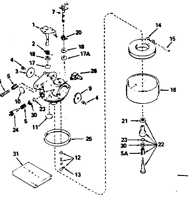 Carburetor No. 632399 Diagram and Parts List for 143385012  Craftsman Engine