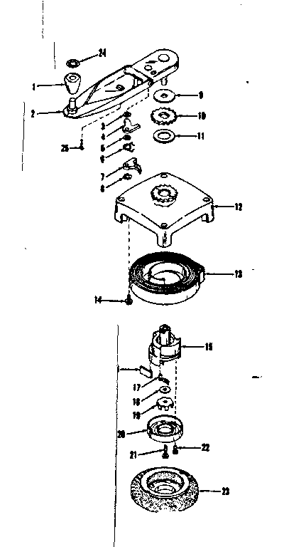 No-pull Starter No. 590361 Diagram and Parts List for 143122041  Craftsman Engine