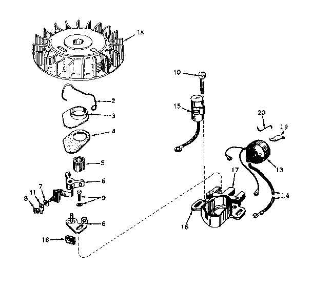 Magneto No. 610693a Diagram and Parts List for 143171042  Craftsman Engine