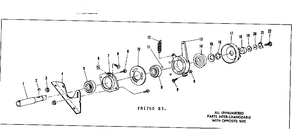 Clutch Diagram and Parts List for 53681760  Craftsman Lawn Mower